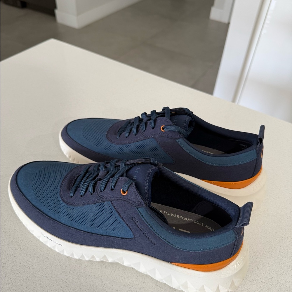 Cole Haan Men's Navy and Orange Accent Sneakers - Picture 3 of 5